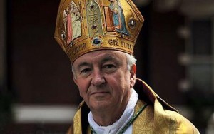 The Most Reverend Vincent Nichols arrives at Westminster Cathedral in central London, ahead of the formal service to install him as the 11th Archbishop of Westminster, on May 21, 2009. AFP PHOTO/Leon Neal (Photo credit should read Leon Neal/AFP/Getty Images)